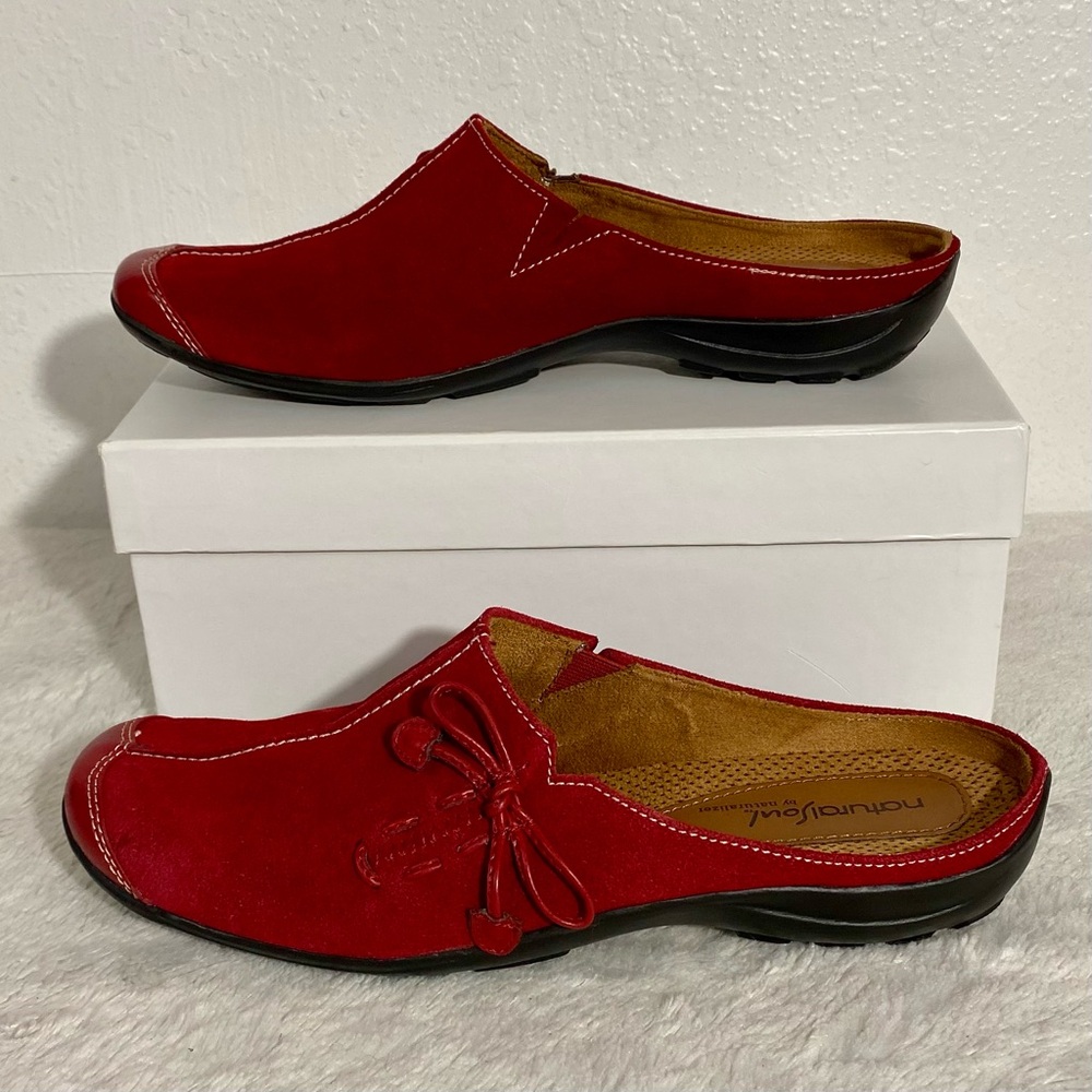 Natural Soul by Naturalizer Red Suede Slip-On Mules Women’s Size 8.5M - Picture 2 of 11